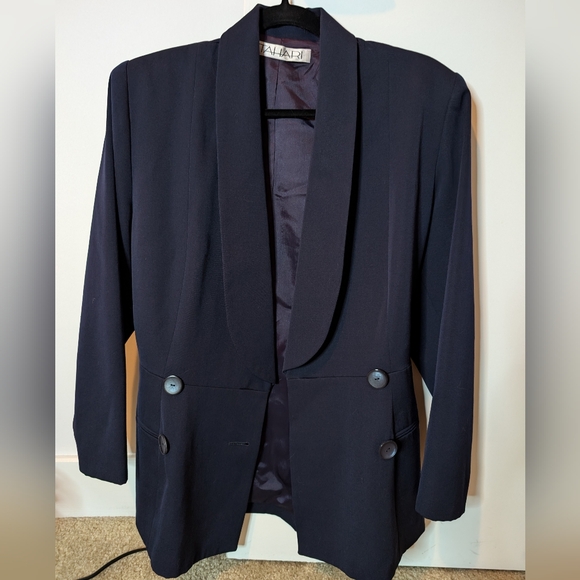 Vintage Tahari Wool Double Breasted Blazer Sz 4 80s - Picture 13 of 16